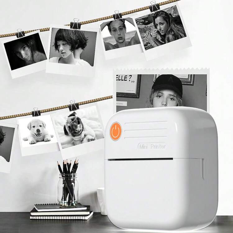 Mini Printer, Portable Thermal Inkless Printer, Suitable For Text, Notes, Photos, Course Labels, Tasks - Multicolor - View 9