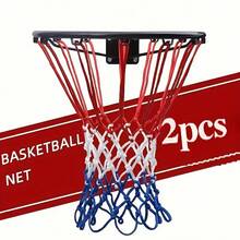 1/2 Packs Of Three-Color Basketball Nets, Red, White And Blue Design, Easy To Install, Durable Nylon Material Suitable For Indoor And Outdoor Basketball Hoops, Universal Replacement Basketball Net, Suitable For Home Courts, Schools And Parks, Improve Shooting Practice And Game Experience
