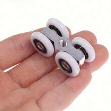 2pcs Hot Sliding Door Rollers, 4-Wheel Hanging Home Door Hardware Accessories - Silver - View 5