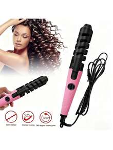 [Professional Curling Iron] Professional Fast Electric Curling Iron Roller Spiral Curler |Hair Styling Tools, Women'S Gifts - 美規A型插(110-127V) - 查看 2