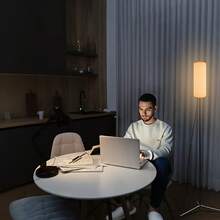 AMILL 63-Inch Modern Floor Lamp With Adjustable Tripod Base & USB-Powered Lighting - Dimmable White/Cool/Warm, Sturdy Metal Construction, Curved Gooseneck Arm & Plug-Free Operation For Living Room, Bedroom,, Home Office - Floor - 彩色 - 查看 4