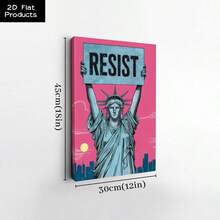 1Pc Framed Canvas Wall Art Resistance, No America Kings In America Protest Sign, Political Activist Poster, Rally Sign, Resist Protest Poster - 彩色 - 查看 16