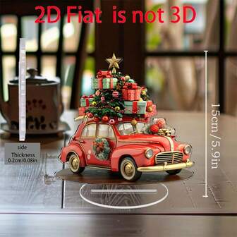 1pc Christmas Car Acrylic Desktop Decor, Suitable For Bedroom, Cafe, Living Room - Indoor/Outdoor Holiday Art, Ideal Gift For Friends