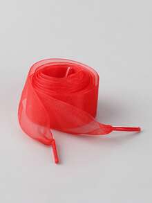 New Fashionable Versatile Sneakers With Tulle Lace Shoelaces, Transparent Lace Shoe Strings Ballerina Style Decor, Small White Shoes Decorative Cords