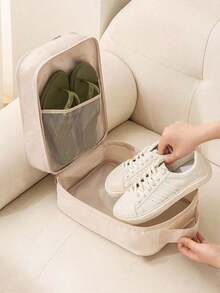 Waterproof Travel Shoe Bag, 3-Layer Multifunctional Vacation Shoe Storage Bag, Portable Shoes Organizer, Luggage Trolley Insert Shoe Box, Bedroom Shoe Organizer Bag, Business Travel Shoe Storage Bag Boot Bag Shoes Case Shoe Storage Box Shoes Organizer Accessories For Travel Vacation Cruise Holiday Travelling Bag Travel Stuff Essentials For College Dorm Home School - Multicolor - View 2