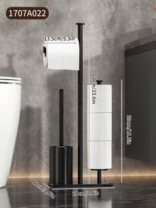 1pc Modern Freestanding Toilet Paper Holder - No-Drill Installation, Heavy-Duty Metal, Freestanding Bathroom Toilet Paper Dispenser With Over-The-Toilet Placement, Space-Saving Design For Small Bathrooms - Nordic Style Minimalist Design - Holds Toilet Roll, Toilet Paper Holder For Bathroom, Toilet Paper Storage, Bathroom Decor, Toilet Paper Holder Unique,