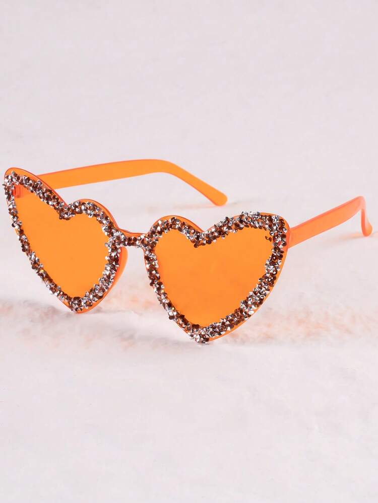 1pc Multicolor Rhinestone Decor Reflective Sparkling Diamond Effect Cute Party Glasses For Women, Suitable For Wedding, Music Festival, Street Style, Party, Fashion Fashion Glasses - Multicolor - View 2