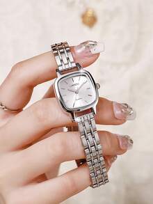 LIANDU 1 Damen Uhr, elegante hochwertige quadratische Zifferblatt Damen Quarzuhr, stilvolle Quarz Zeitanzeige mit hochwertigem Edelstahl Armband, geeignet für den täglichen Gebrauch, Abendveranstaltungen und besondere Anlässe, mit sorgfältig gefertigten Details, perfekt für den täglichen Arbeitsweg oder als Geschenk