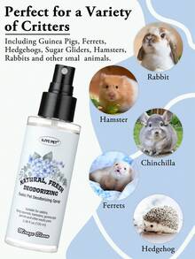 GJYC PET 小型宠物除臭喷雾 - 免洗身体清新剂，适用于兔子、雪貂、豚鼠、仓鼠和龙猫 | 沐浴间即时除臭，无水配方，Mirage Bloom 香氛，3.38 液体盎司 - 無色 - 查看 3