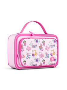 Meoky Insulated Lunch Box – 1pc Large Capacity Thermal Bag with Cute Cartoon Design, Reusable Bento Lunch Tote Keeps Food Warm & Fresh, Ideal for Back to School, Kindergarten, Picnic & Travel - 粉色 - 查看 7