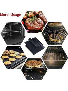 1/2/4pcs Non-Stick Oven Liners – Reusable Mats For Electric & Gas Ovens – Heat Resistant, Microwave Mat, Oven Liner Mat - High Temperature Resistant, Thick 0.1mm Black Non-Stick Easy Clean Liners, Easy To Clean, Suitable For The Bottom Of Electric Or Gas Ovens, Used As An Oven Liner For The Bottom Of Ovens, Washable Non Stick Oven Protection Pad, Baking Pad - Multicolor - View 10