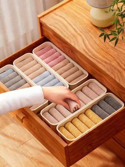 10 piezas Organizador de cajones, armarios, ropa interior, calcetines, caja de almacenamiento de escritorio, caja de almacenamiento de artículos varios, caja de almacenamiento de muebles, caja de almacenamiento para Halloween, Navidad, Acción de Gracias, Año Nuevo, ganchos de utilidad