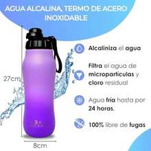 APAA Purify Ergonómica - La Única Botella que Purifica, Filtra y Alcaliniza el Agua. 710ml. Mantiene temperatura por 24 horas(morado) - Tipo 2 - Ver 10