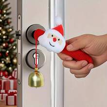 4pcs Christmas Door Handle Decor Set, Includes Jingle Bell Hanger And Removable Ornaments (Santa Claus, Reindeer, Christmas Tree, Stocking) - Easy Adhesive Hooks, Suitable For Indoor/Outdoor Holiday Door And Cabinet Decor - - Door Hangers, Christmas Decorations, New Year - Multicolor - View 10