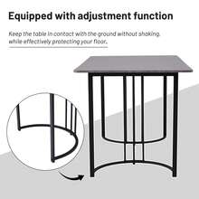 Dining Room Set (5 Pieces), Dining Table With 4 Chairs, Modern Kitchen Table Set, 140 * 80 Cm Kitchen Table With Black Metal Legs, Gray MDF Table Top, Dark Green Velvet Dining Chairs - Grey - View 9