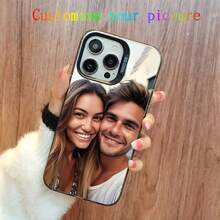 1pc Personalized DIY Custom Photo Design, Customize Your Name, Eternal And Fashionable. 1pc Eternal Custom Matte Black Wedding Lens Frame Phone Case, SuitaCompatible With Applepple XR, 11, 13, 14, 15 And 16 Pro Max. It Is Clear, Fashionable, Colorful, Cute, Minimalist, And Perfectly Matches Your Phone. It Is A Unique Personalized Gift For Friends, Girlfriends And Mothers.