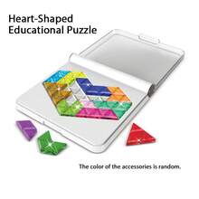 1件装高品质塑料拼图积木益智玩具，经典彩色六边形、星星和心形图案，有助于逻辑思维训练和记忆力提升，是送给儿童、成人和节日聚会的理想礼物。
