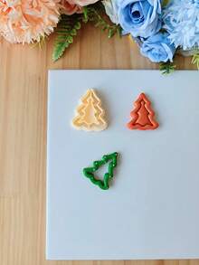 1 pieza Cortador de arcilla polimérica con diseño diferente de árbol de Navidad, molde de corte de arcilla navideña, herramienta de cerámica suave DIY, kit de fabricación de joyas de arcilla polimérica para pendientes, adornos navideños y manualidades festivas, suministros para manualidades