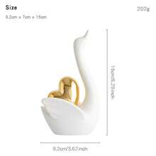 1/2pcs Love Swan Figurines, Luxury Modern Home Decor Accessories, Unique Artistic Ceramic Swan Statue For Living Room, TV Cabinet, Wedding, Valentine's Day Gift - Multicolor - View 10