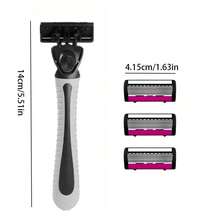 European & American Style Women's/Men's 6-Layer Razor, Manual Shaving Set, Provides Smooth Shaving Experience, Suitable For 10 Occasions, Perfect For Men's And Women's Hair Removal, Essential Tool For Daily Shaving And Grooming - Multicolor - View 5