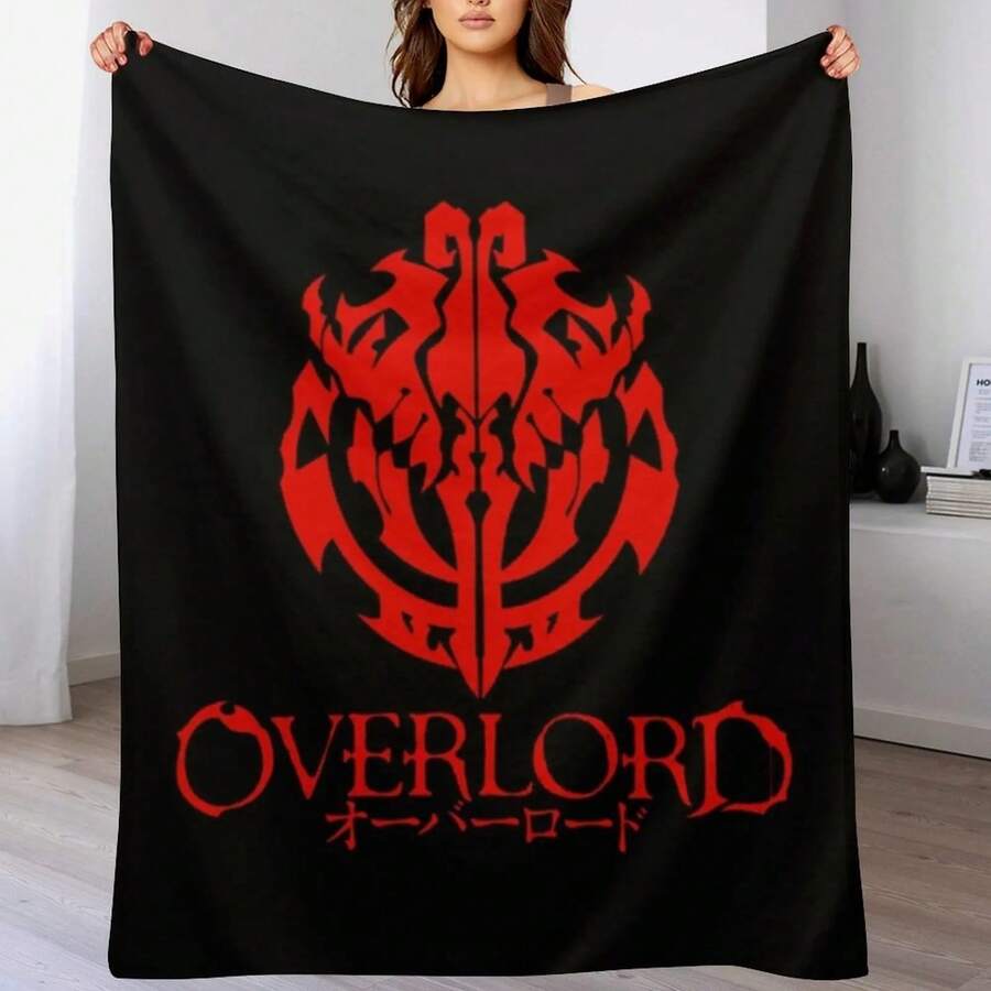 Anime Overlord Ainz Ooal Gown Throw Blanket Single For Sofa Thin Large 'S Blankets - màu đen - Xem 1