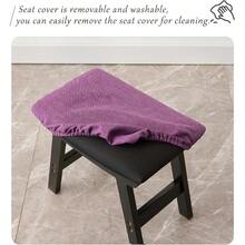 Foot StoolOttoman And Footstool Small Sofa Foot Rest Bamboo Foot Stool Under Desk Extra Seating For Living Room Bedroom And Kitchen Black Stool Legs - Purple Surface