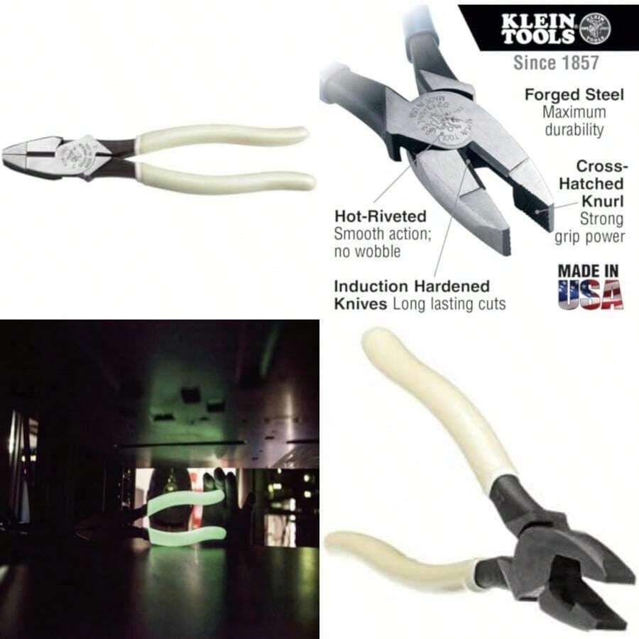Klein Tools D213-9NE-CR Alicates de corte lateral y crimpado de conector de 9 pulgadas de alto apalancamiento(Corte HD con asas brillantes Cortador lateral) - Tipo 4 - Ver 1