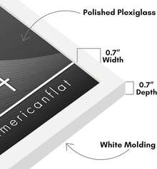 Americanflat - Marco para póster de 18 x 24 pulgadas con plexiglás pulido, colección aerodinámica, marco de fotos con borde para exhibición de pared, accesorios para colgar incluidos, color - Blanco - Ver 4