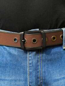 双面加厚高密度编织战术腰带，配旋转扣，休闲男士腰带，复古风，适合秋季/都市穿搭，经典圣诞冬季时尚日常男士男友礼物 - 男士雙面編織腰帶 - 查看 8