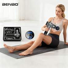 BENBO Massage Gun, Relieves Muscle Pain, Features LCD Display, Comes With 8 Massage Heads, Available In Gray And Green. Ideal For Office, Gym, Home, Travel, Christmas, New Year, Thanksgiving, And A Great Gift For Friends And Family. - Solid Color - View 10
