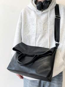 Korean Style Handbag Shoulder Bag Tote Bag, Unisex Design, Large Capacity, Suitable For Commuting