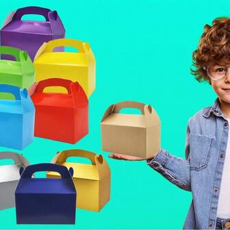 Set de 12/24 cajas de regalo de papel kraft marrón, caja de propuesta para damas de honor, caja para cupcakes con tapa, adecuada para bodas, fiestas de cumpleaños, Navidad