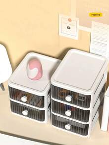 1 件/桌面抽屉整理架，多层化妆品展示架，大容量防尘抽屉整理架，办公用品整理，文具，化妆品收纳，适用于家庭、学校、办公室、梳妆台展示架、家居装饰、房屋装饰、卧室装饰、秋季装饰、节日装饰。 - 黃色 - 查看 7