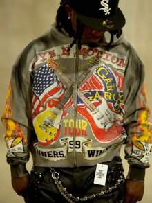 2025 New American High-Street Hoodie, Y2K Hip-Hop Rock Zip-Up Thickened Unisex Streetwear - JZWY307-1 - Xem 2