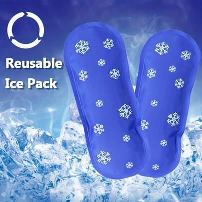 Reusable Gel Ice Pack - Long Lasting Cooling, Blue Snowflake Design, Machine Cut For Snug Fit, Ideal For Sports And Outdoor Activities, Sports Cooling Gear | Snowflake Pattern | Durable Ice Pack, Injury Ice Pack