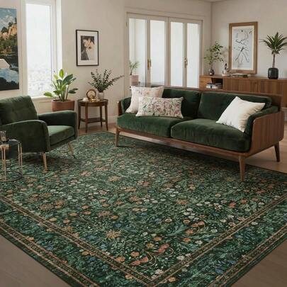 5x7 Area Rugs Living Room Bedroom, Washable Rug, Vintage Retro Boho Style, Non Slip Low Pile Faux Wool Thin Carpet Indoor Dining Room, Dorm And Room (Taupe/5x7ft)