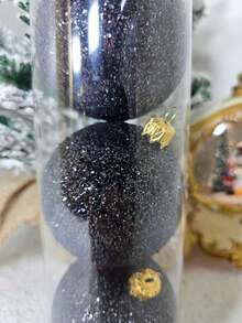 4 Stücke/Box 8cm Glas Glitzer Weihnachtsbaum Ornament Kugeln