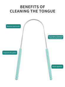 4pcs/1pc Professional Stainless Steel & Plastic Handle U-Shaped Tongue Scraper, Tongue Cleaner, Tongue Brush For Oral Care, Reduce Halitosis, Improve Oral Hygiene, Convenient Oral Care Tool - Multicolor - View 6