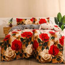 1件印花加厚毯，双面可用，柔软舒适 - 浪漫玫瑰 - 查看 16