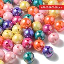 400/200/100pcs 6/8/10mm Multicolor AB Color Acrylic Dual-Color Beads For DIY Jewelry Making, Bracelet Necklace Charming Beads Crafts Accessories