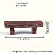 1pcs/Set Solid Wood Double Stool, Moss Succulent Micro Landscape Couple Decoration Gift, DIY Material Resin Retro - 1 CÁI - Xem 2