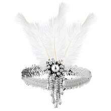 1pc 1920s Style Sequined Headband, Retro Costume Accessories For Women, Flapper Party, Masquerade Ball, Wedding Bride, Festivals & Carnivals Halloween