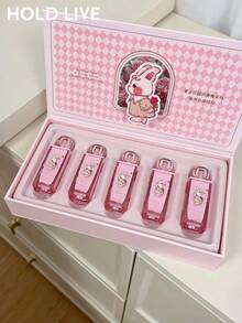 5pcs/Set HOLD LIVE Vintage Garden Lip Gloss Gift Set, Matte, Satin, Glossy Finish Rabbit Lipstick For Women, Brightening & Moisturizing - H01 - View 6