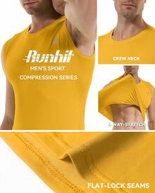 GYHSRunhit Sleeveless Compression Shirt Men Top Athletic Muscle Shirts Men - Turmeric - 查看 4