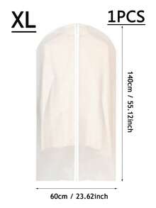 5pcs/Set Extra Large 60*140cm Travel Home Garment Storage Bags, 5 Pcs Extra Long Coat/Suit Dust Covers Foldable Semi-Transparent Clothing Organization Storage Bags, Suitable For Autumn/Winter Wardrobe - Clear - View 19