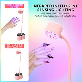 1 Adet İndüksiyonlu Tırnak Jeli Kürleme Lambası, Şarj Edilebilir Kalp Şeklinde Tırnak Lambası, 30W Lotus Lambası, 360° Ayarlanabilir, 2 Mod, Kablosuz ve Kablolu, Profesyonel Tırnak Teknisyenleri ve Kendin Yap Ev Manikürü Tutkunları İçin Uygun