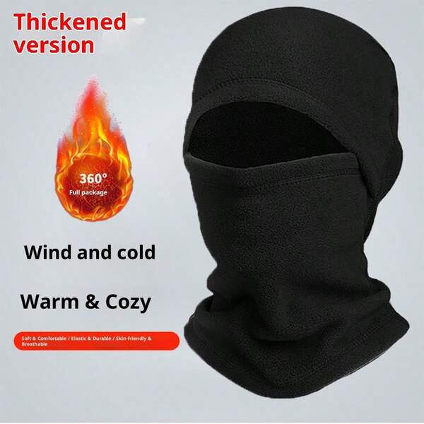 1pc Autumn/Winter Thermal Lined Ski Mask, Windproof Warm Balaclava For Hiking, Cycling, Multi-Functional Sports Headwear