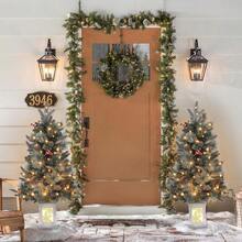 Mini árbol de Navidad de 3 pies con 78 luces LED blancas cálidas de alta calidad, 8 modos de árbol de pino de Navidad para decoración de Navidad, decoración de fiestas, hogar, oficina, base de alce - Verde - Ver 3