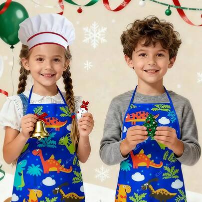 Kids Pretend Play Kitchen Baking Tool Set, Dinosaur Apron 4pcs/11pcs Set, Great Gift For Easter ,Toys For Girls,Kitchen Toys,Birthday Gift,Kitchen