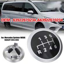 6 Speed Gear Shift Knob Stick Badge Cap Cover For Mercedes Sprinter 2013-2018 - Black - View 4